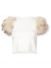 Ciara rabbit fur-trimmed top at Farfetch